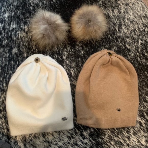 Wool knit beanie w. interchangeable pom, NWOT - Picture 2 of 6